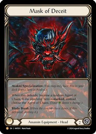 Mask of Deceit (Extended Art) (HNT011) - The Hunted Cold Foil | Silver Goblin