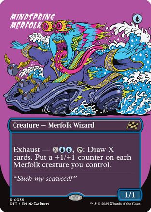 Mindspring Merfolk (Borderless) Foil (335) - Aetherdrift | Silver Goblin