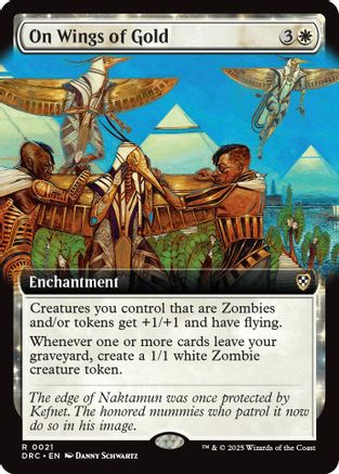 On Wings of Gold (Extended Art) (021) - Commander: Aetherdrift | Silver Goblin