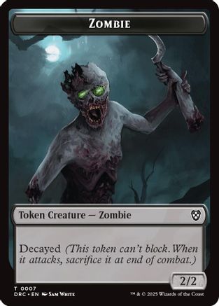 Zombie (0007) // Zombie (0003) Double-Sided Token (7 // 3) - Commander: Aetherdrift | Silver Goblin