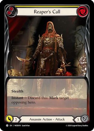 Reaper's Call (Yellow) (Extended Art) (WOD019) - Blitz Deck: The Hunted - Arakni, Web of Deceit
