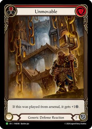 Unmovable (Red) (Extended Art) (FAB306) Rainbow Foil - FaB Promos