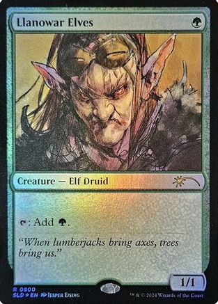 Llanowar Elves (0800) (Rainbow Foil) Foil (800) - Secret Lair Drop Series | Silver Goblin