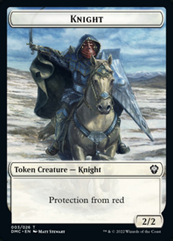 Zombie Knight // Knight Double-Sided Token [Dominaria United Commander Tokens] | Silver Goblin