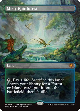Misty Rainforest (Borderless) (Dragonscale Foil) (116) Foil - Special Guests