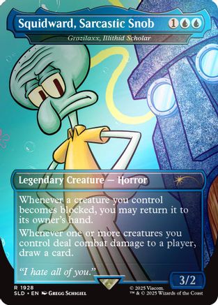 Squidward, Sarcastic Snob – Grazilaxx, Illithid Scholar (1928) Foil - Secret Lair Drop Series