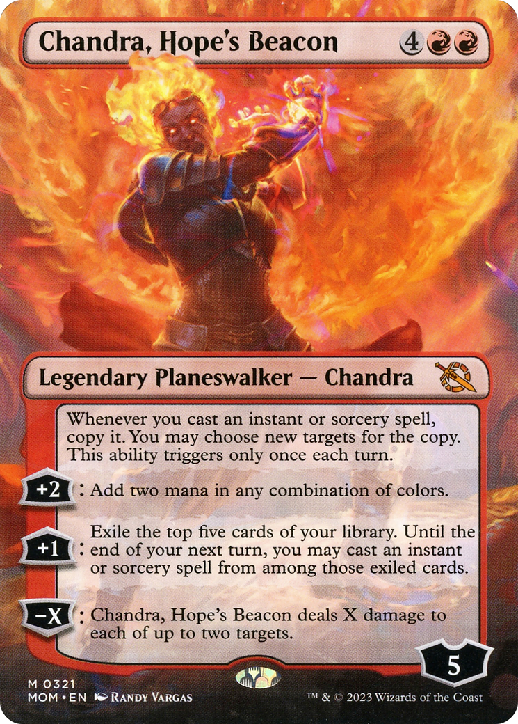 Chandra, Hope's Beacon (Borderless Alternate Art) [March of the Machine] Foil