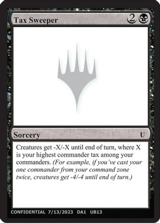 Tax Sweeper - Un-Known Event Playtest Cards
