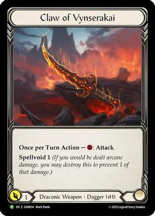Claw of Vynserakai (GEM034) Cold Foil - GEM Pack 2
