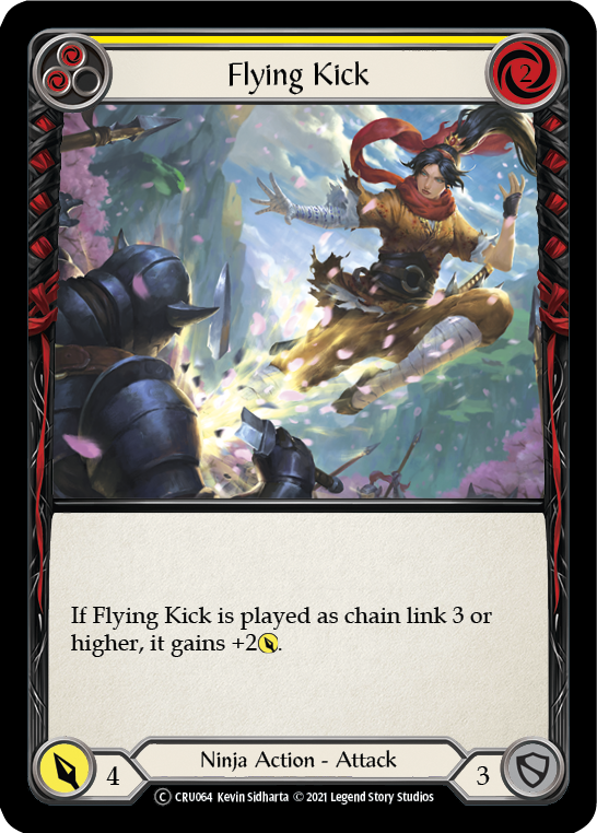 Flying Kick (Yellow) [U-CRU064] (Crucible of War Unlimited)  Unlimited Rainbow Foil | Silver Goblin