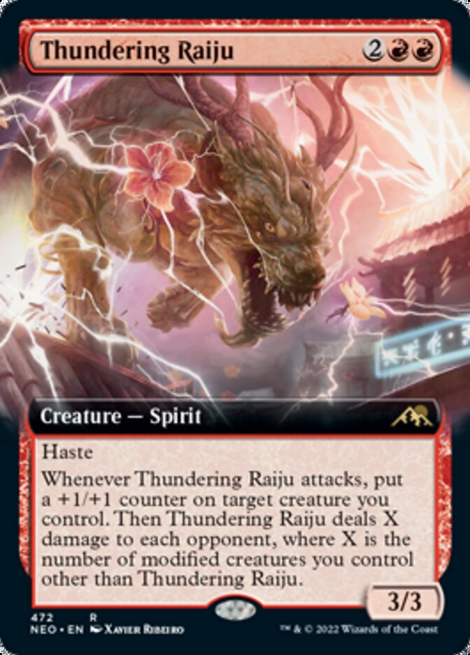 Thundering Raiju (Extended Art) [Kamigawa: Neon Dynasty] | Silver Goblin