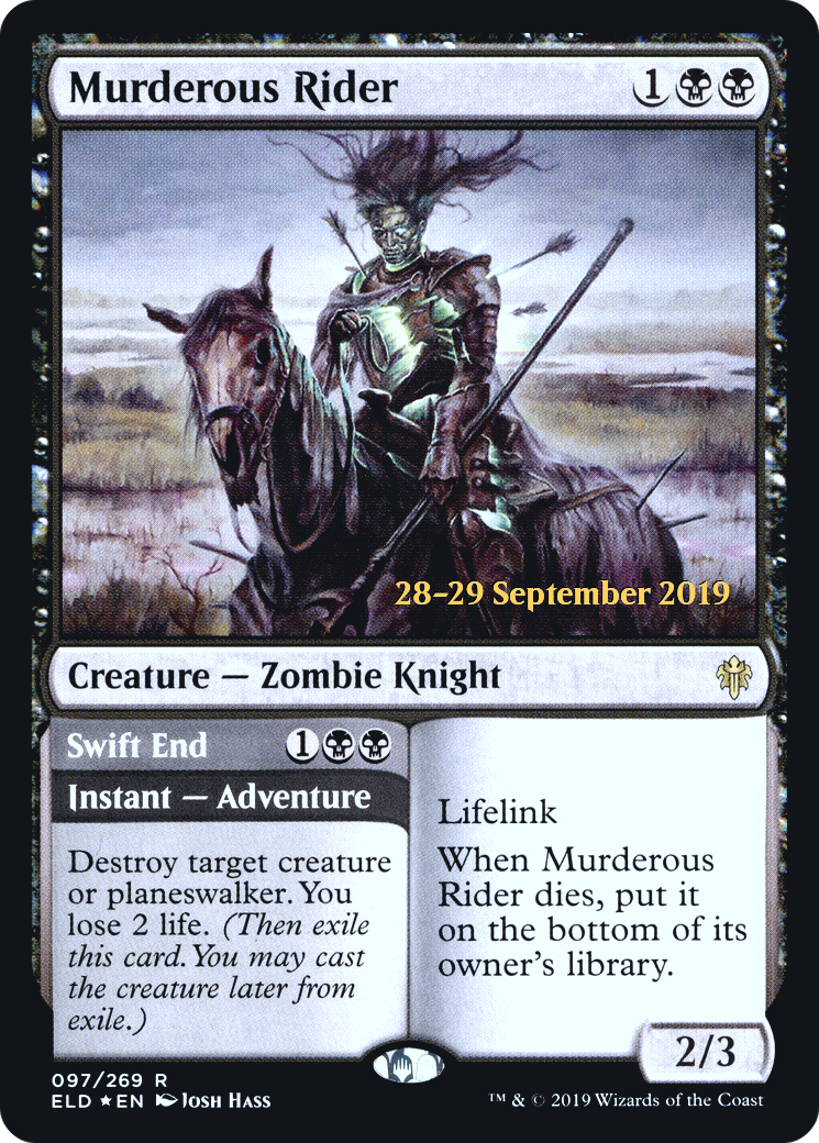 Murderous Rider // Swift End (97s) Foil - Throne of Eldraine Promos