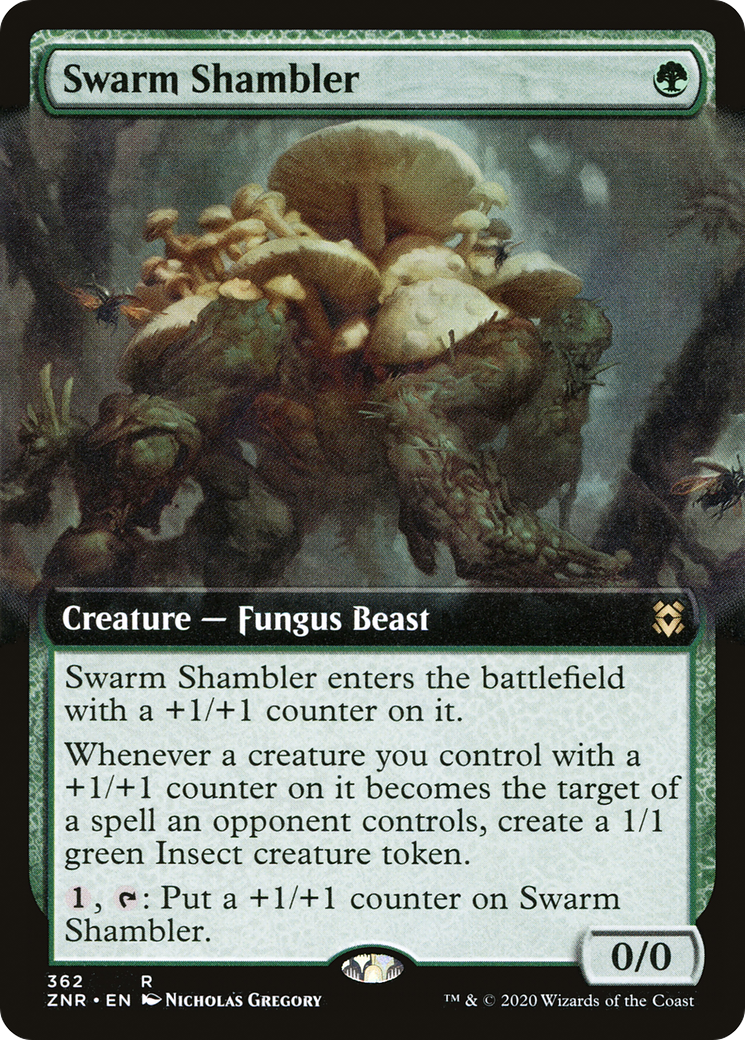 Swarm Shambler (Extended Art) [Zendikar Rising] | Silver Goblin