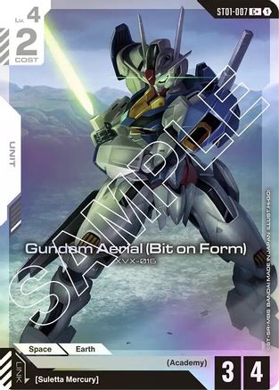 Gundam Aerial (Bit on Form) (C+) (ST01-007) Holofoil- Starter Deck 01 Heroic Beginnings