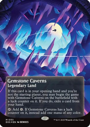 Gemstone Caverns (Borderless) (151) Galaxy Foil - Edge of Eternities: Stellar Sights