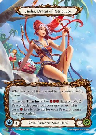 Cindra, Dracai of Retribution - HER144 (HER144) Rainbow Foil - Flesh and Blood: Promo Cards