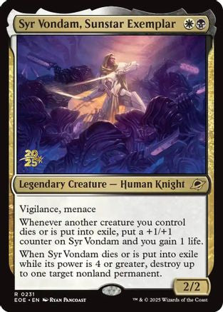 Syr Vondam, Sunstar Exemplar (Prerelease) (231) Foil - Edge of Eternities