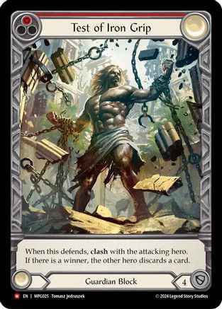 Test of Iron Grip (Extended Art) (MPG025) Rainbow Foil - Mastery Pack Guardian
