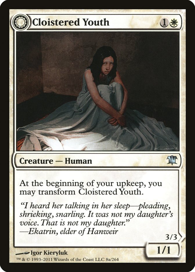 Cloistered Youth // Unholy Fiend (008) Foil - Innistrad