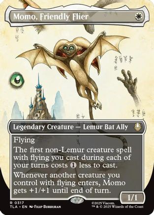 Momo, Friendly Flier (Borderless) (317) Foil - Avatar: The Last Airbender