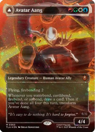 Avatar Aang // Aang, Master of Elements (Borderless) (363) Raised Foil - Avatar: The Last Airbender