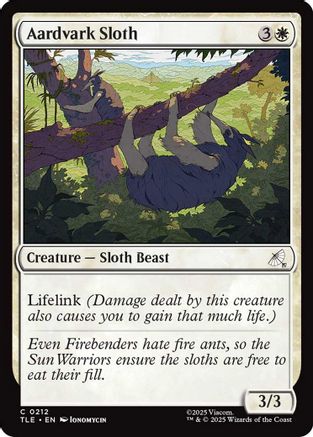 Aardvark Sloth (212) - Avatar: The Last Airbender: Eternal-Legal