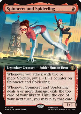 Spinneret and Spiderling (Extended Art) (264) Foil - Marvel's Spider-Man