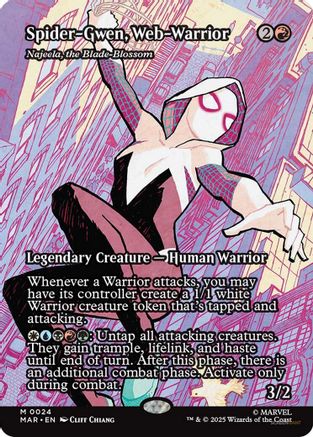 Spider-Gwen, Web-Warrior – Najeela, the Blade-Blossom (Borderless) (024) Foil - Marvel Eternal-Legal