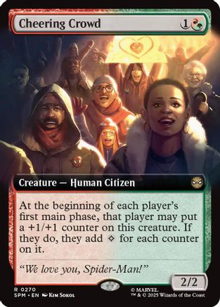 Cheering Crowd (Extended Art) (270) Foil - Marvel's Spider-Man