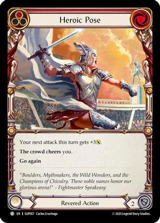 Heroic Pose (Red) (SUP057) Rainbow Foil - Super Slam