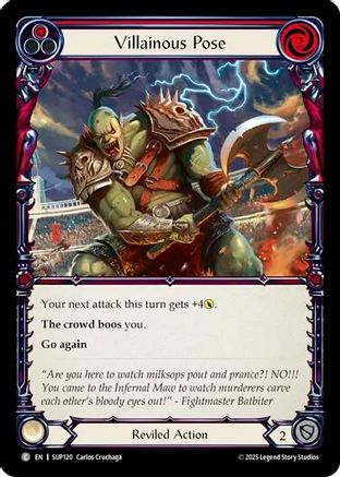 Villainous Pose (Red) (SUP120) Rainbow Foil - Super Slam