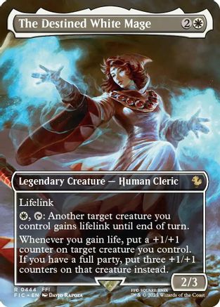 The Destined White Mage (Borderless) (444) Foil - Commander: FINAL FANTASY