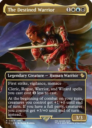 The Destined Warrior (Borderless) (443) Foil - Commander: FINAL FANTASY