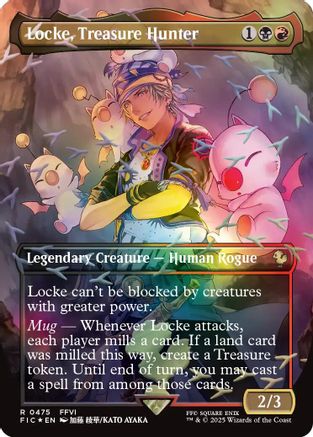 Locke, Treasure Hunter (Borderless) (Chocobo Track Foil) (475) Foil - Commander: FINAL FANTASY