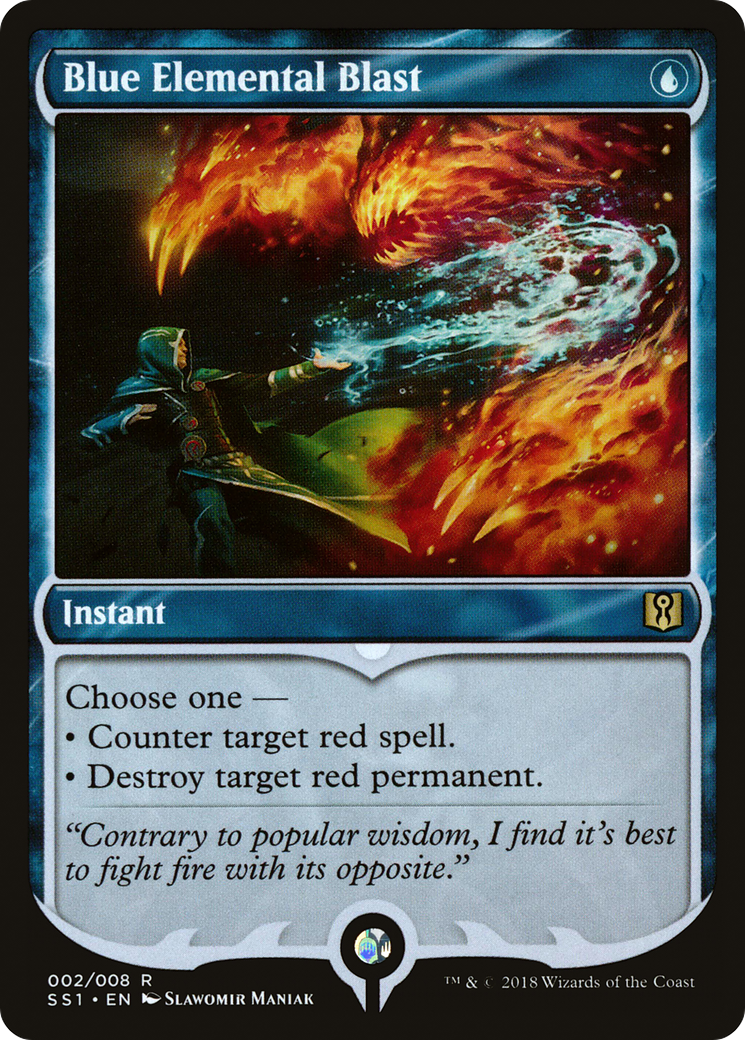 Blue Elemental Blast (002) Foil - Signature Spellbook: Jace