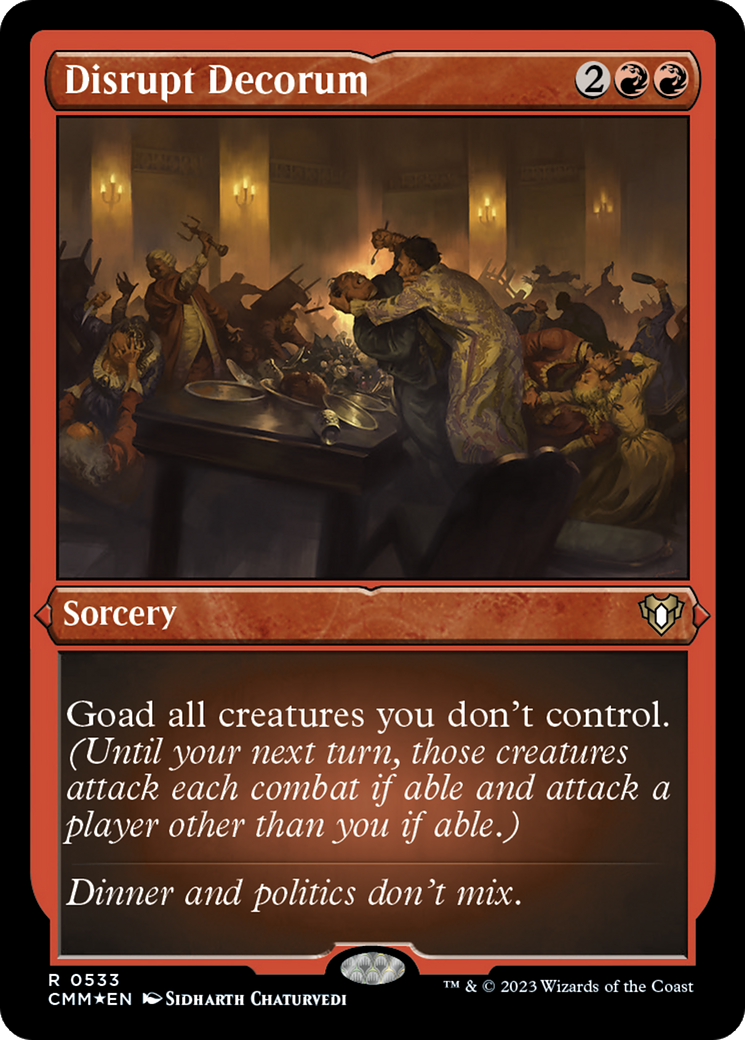 Disrupt Decorum (Foil Etched) [Commander Masters] | Silver Goblin