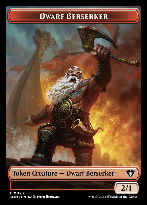 Bird // Dwarf Berserker Double-Sided Token [Commander Masters Tokens] | Silver Goblin