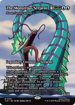 The Monstrous Serpent – Koma, Cosmos Serpent (Borderless) (051) - Avatar: The Last Airbender: Eternal-Legal
