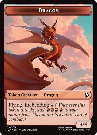 Dragon // Food (0019) Double-Sided Token (9 // 19) Foil - Avatar: The Last Airbender