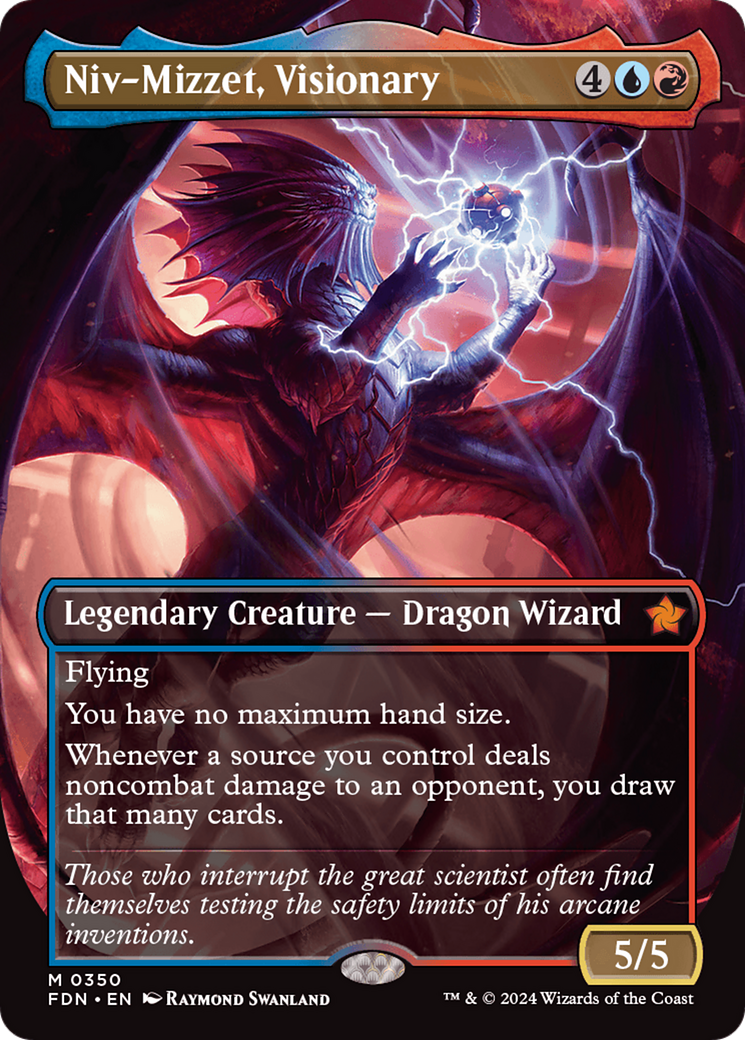 Niv-Mizzet, Visionary (Borderless) [Foundations] | Silver Goblin