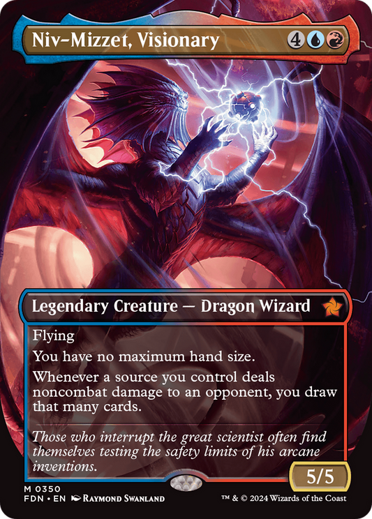 Niv-Mizzet, Visionary (Borderless) [Foundations] Foil