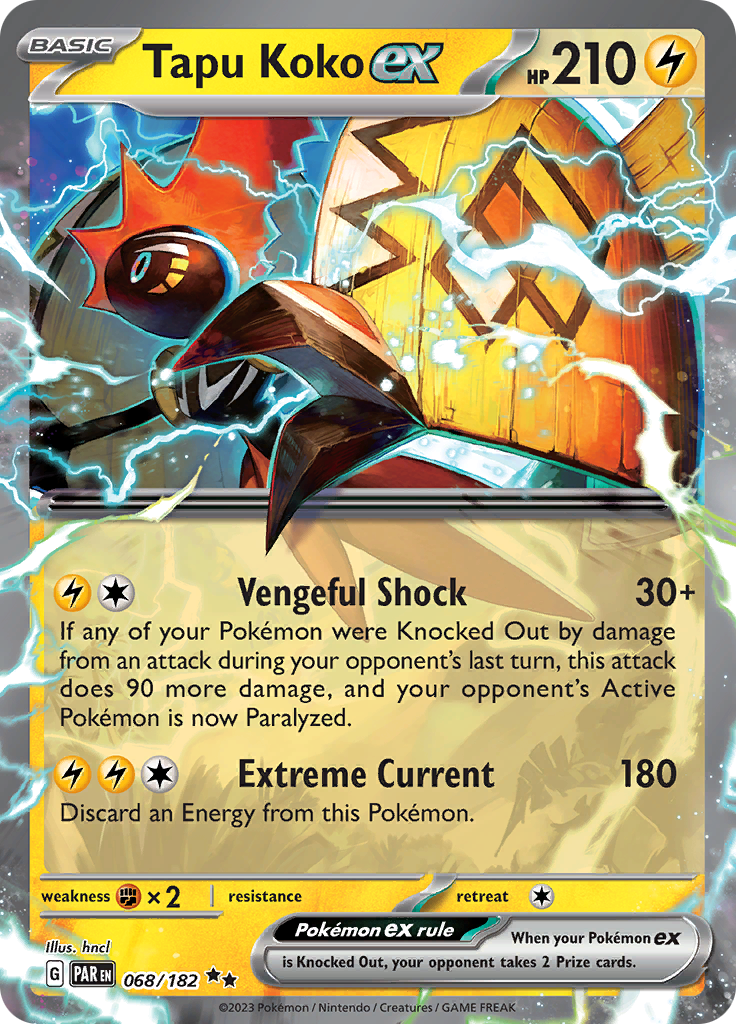 Tapu Koko ex (068/182) [Scarlet & Violet: Paradox Rift] | Silver Goblin