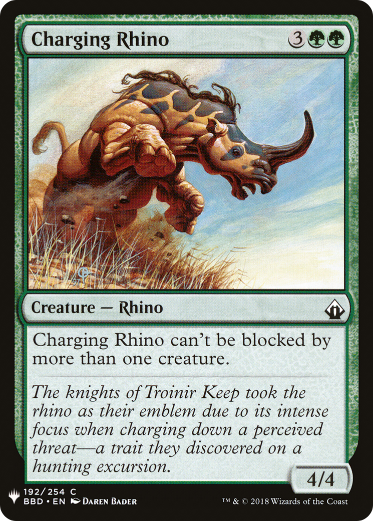 Charging Rhino (BBD-192) - The List