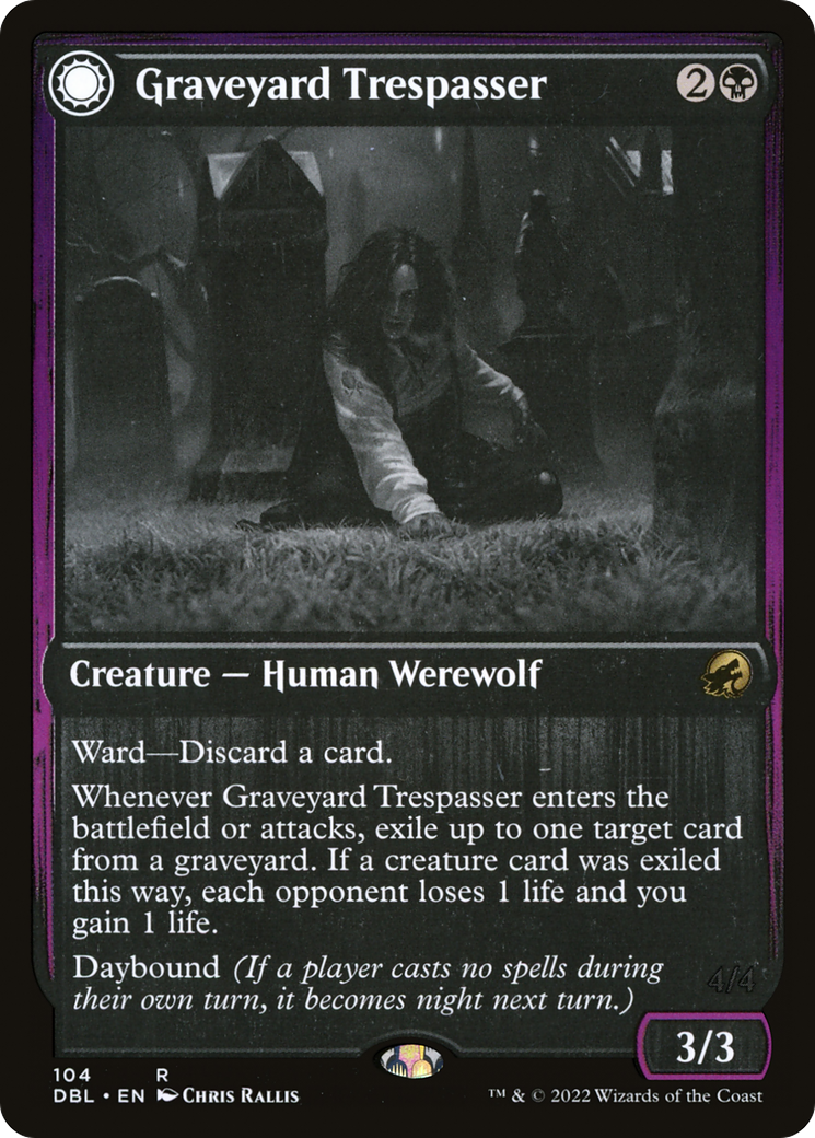 Graveyard Trespasser // Graveyard Glutton (104) Foil - Innistrad: Double Feature