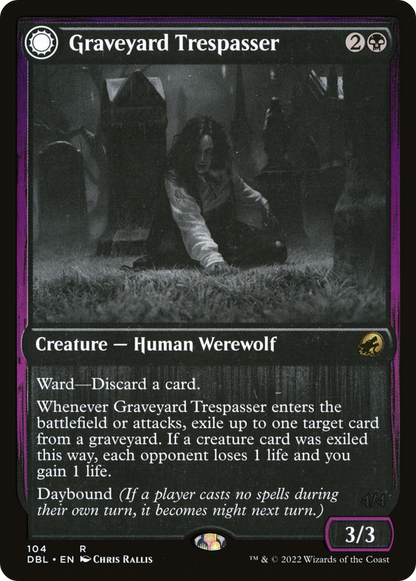 Graveyard Trespasser // Graveyard Glutton (104) Foil - Innistrad: Double Feature