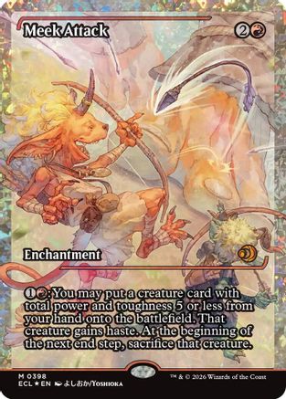 Meek Attack (Showcase) (Fracture Foil) (398) Foil - Lorwyn Eclipsed