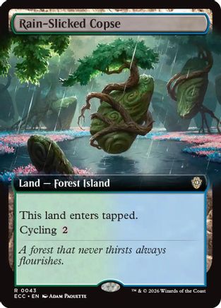 Rain-Slicked Copse (Extended Art) (043) - Commander: Lorwyn Eclipsed