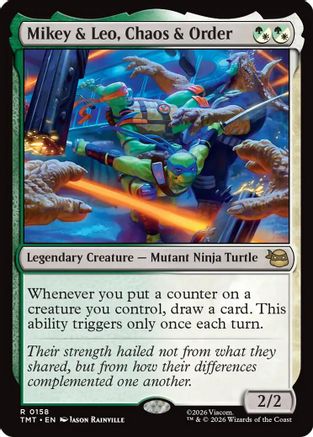 Mikey & Leo, Chaos & Order (158) Foil - Teenage Mutant Ninja Turtles