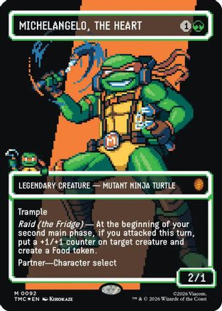 Michelangelo, the Heart (Borderless) (Surge Foil) (092) Foil - Commander: Teenage Mutant Ninja Turtles