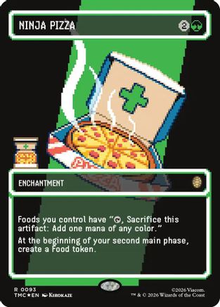 Ninja Pizza (Borderless) (Surge Foil) (093) Foil - Commander: Teenage Mutant Ninja Turtles